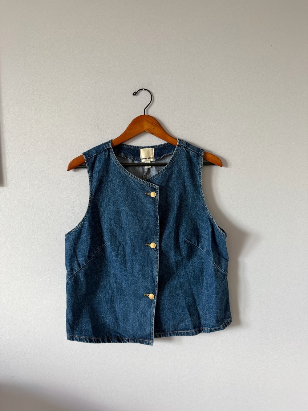 INDUSTRY Sleeveless Cotton Denim Vest